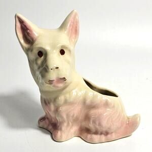 Westie Terrier Pink Planter 1950s Kitsch